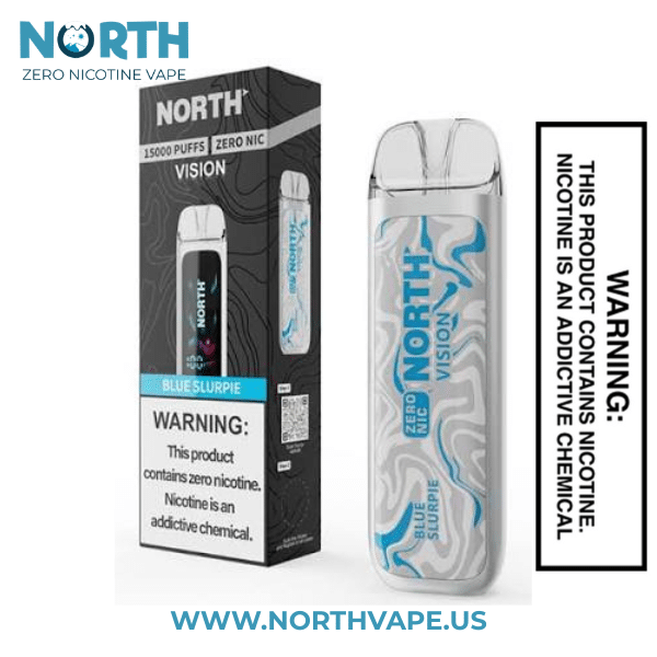 Blue Slurpie North Vision Zero Nicotine 15K Disposable Vape