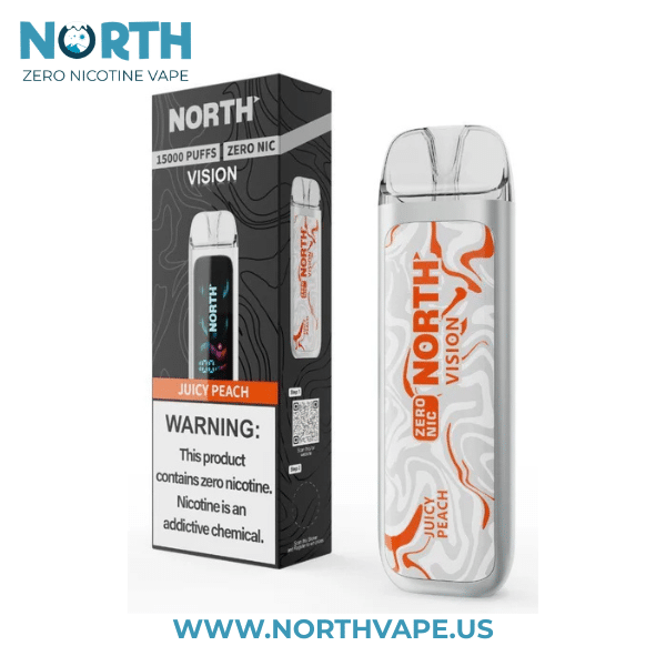 Juicy Peach North Vision Zero Nicotine 15K Disposable Vape