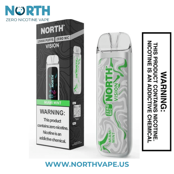 Miami Mint North Vision Zero Nicotine 15K Disposable Vape