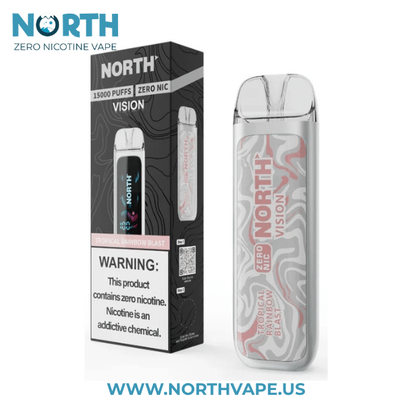 Tropical Rainbow Blast North Vision Zero Nicotine 15K Disposable Vape
