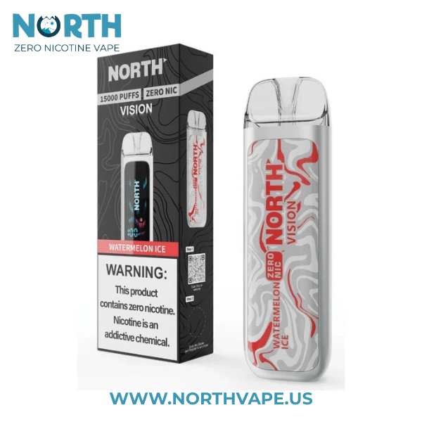 Watermelon Ice North Vision Zero Nicotine 15K Disposable Vape