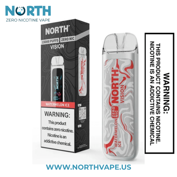 Watermelon Ice North Vision Zero Nicotine 15K Disposable Vape